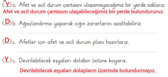 2. Sınıf Hayat Bilgisi Ders Kitabı Sayfa 75 Cevapları MEB Yayınları