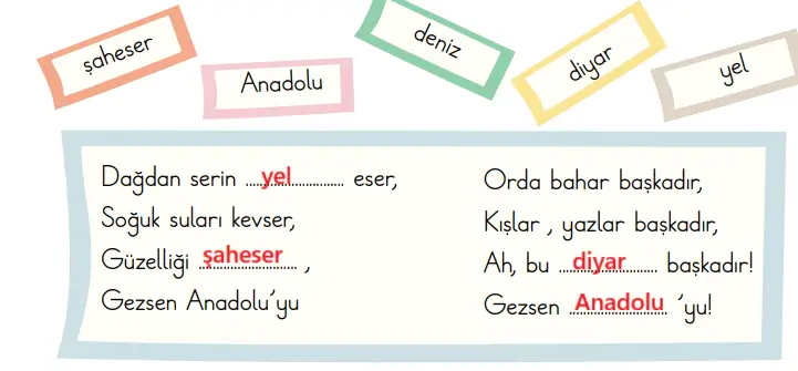 2. Sınıf Türkçe Ders Kitabı Sayfa 114 Cevapları MEB Yayınları