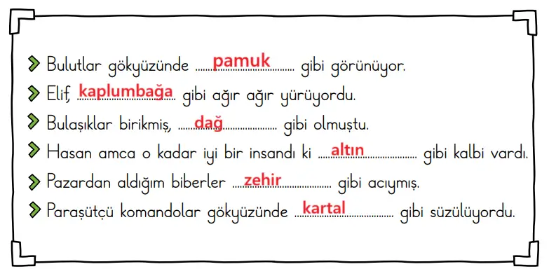 2. Sınıf Türkçe Ders Kitabı Sayfa 12 Cevapları MEB Yayınları