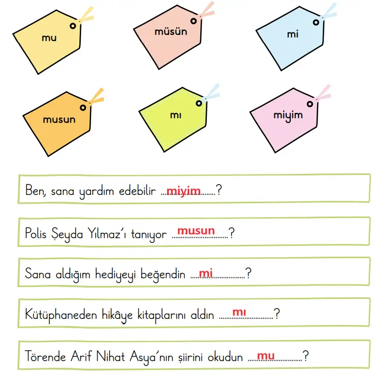 2. Sınıf Türkçe Ders Kitabı Sayfa 13 Cevapları MEB Yayınları