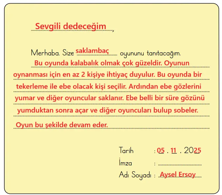 2. Sınıf Türkçe Ders Kitabı Sayfa 23 Cevapları MEB Yayınları