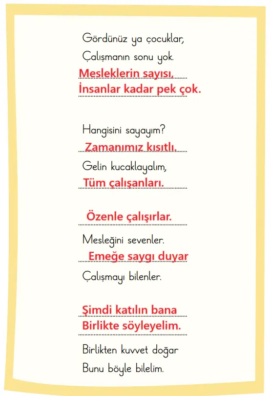 2. Sınıf Türkçe Ders Kitabı Sayfa 51 Cevapları MEB Yayınları