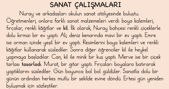 2. Sınıf Türkçe Ders Kitabı Sayfa 54 Cevapları MEB Yayınları