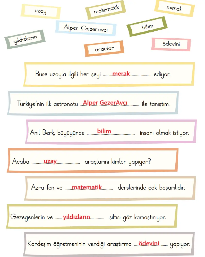 2. Sınıf Türkçe Ders Kitabı Sayfa 78 Cevapları MEB Yayınları