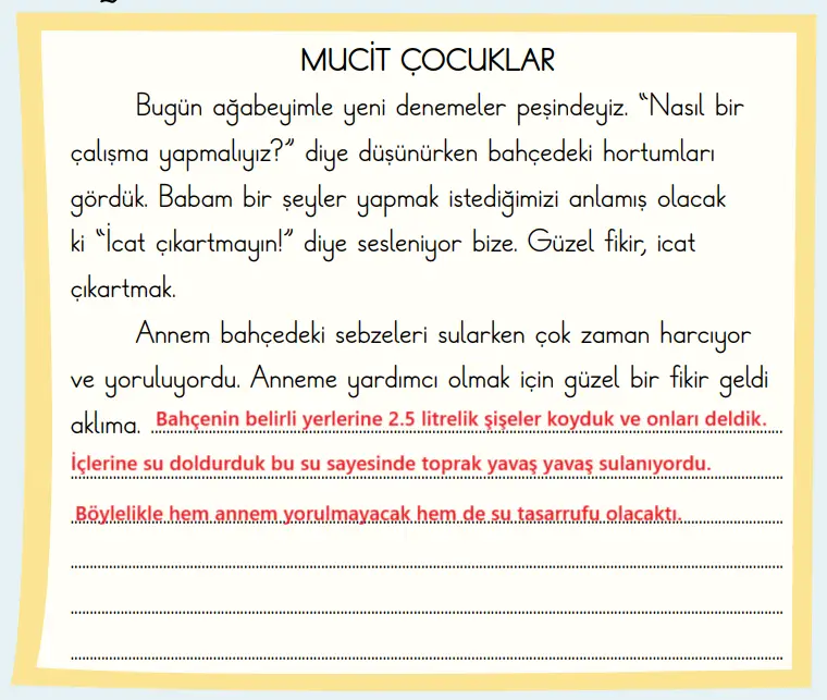 2. Sınıf Türkçe Ders Kitabı Sayfa 92 Cevapları MEB Yayınları
