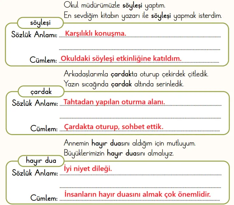 2. Sınıf Türkçe Ders Kitabı Sayfa 99 Cevapları MEB Yayınları
