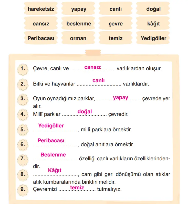 3. Sınıf Fen Bilimleri Ders Kitabı Sayfa 207 Cevapları CEM Yayıncılık