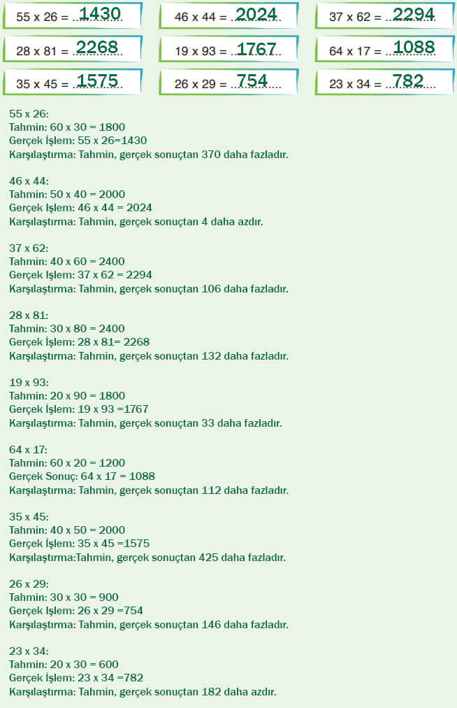4. Sınıf Matematik Ders Kitabı Sayfa 91 Cevapları Fersa Yayıncılık 4. Sınıf Matematik Ders Kitabı Sayfa 91 Cevapları Fersa Yayıncılık