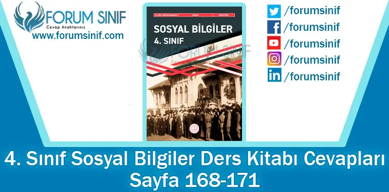 4. Sınıf Sosyal Bilgiler Ders Kitabı 168-171. Sayfa Cevapları MEB Yayınları