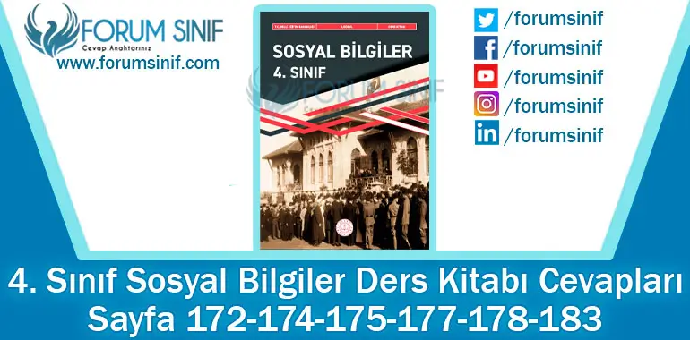 4. Sınıf Sosyal Bilgiler Ders Kitabı 172-174-175-177-178-183. Sayfa Cevapları MEB Yayınları 4. Sınıf Sosyal Bilgiler Ders Kitabı 172-174-175-177-178-183. Sayfa Cevapları MEB Yayınları