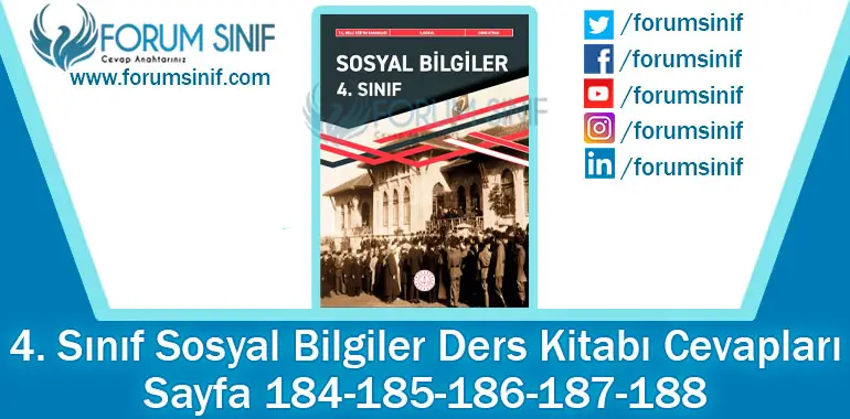 4. Sınıf Sosyal Bilgiler Ders Kitabı 184-185-186-187-188. Sayfa Cevapları MEB Yayınları