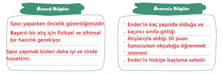 5. Sınıf Türkçe Ders Kitabı Sayfa 138 Cevapları MEB Yayınları