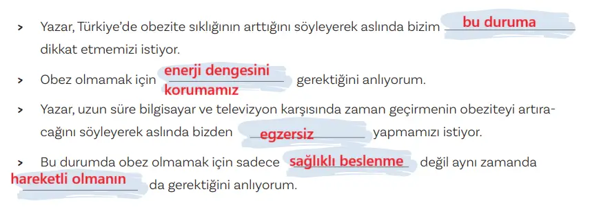 5. Sınıf Türkçe Ders Kitabı Sayfa 144 Cevapları MEB Yayınları