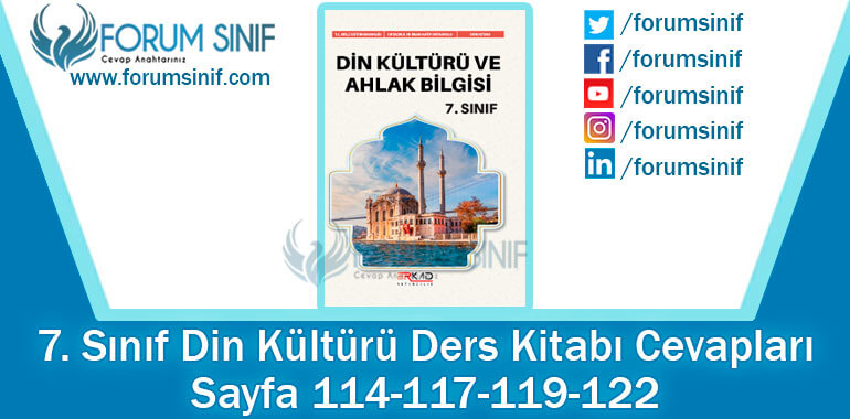 7. Sınıf Din Kültürü Ders Kitabı 114-117-119-122. Sayfa Cevapları Erkad Yayıncılık