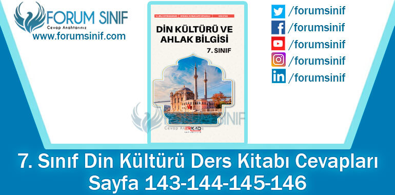 7. Sınıf Din Kültürü Ders Kitabı 143-144-145-146. Sayfa Cevapları Erkad Yayıncılık