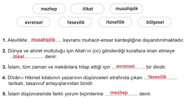 7. Sınıf Din Kültürü Ders Kitabı Sayfa 138 Cevapları MEB Yayınları