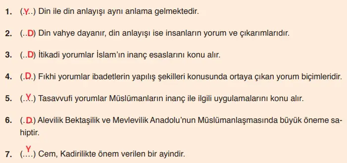 7. Sınıf Din Kültürü Ders Kitabı Sayfa 146 Cevapları Erkad Yayıncılık