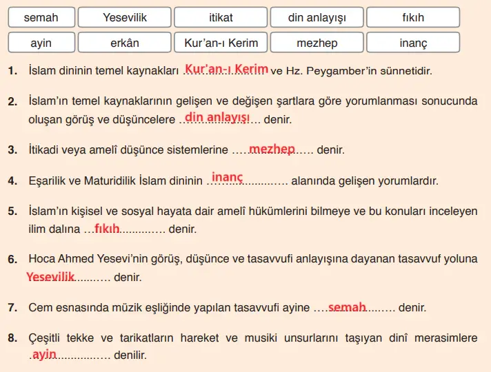 7. Sınıf Din Kültürü Ders Kitabı Sayfa 146 Cevapları Erkad Yayıncılık