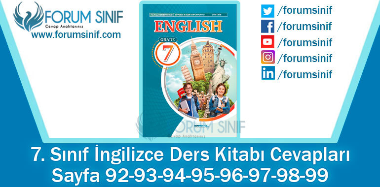 7. Sınıf İngilizce Ders Kitabı 92-93-94-95-96-97-98-99. Sayfa Cevapları SDR İpekyolu Yayıncılık 7. Sınıf İngilizce Ders Kitabı 92-93-94-95-96-97-98-99. Sayfa Cevapları SDR İpekyolu Yayıncılık