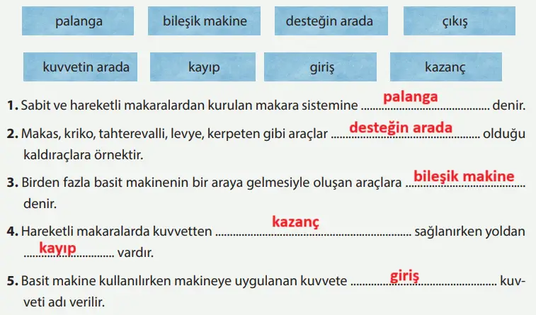 8. Sınıf Fen Bilimleri Ders Kitabı Sayfa 185 Cevapları MEB Yayınları1