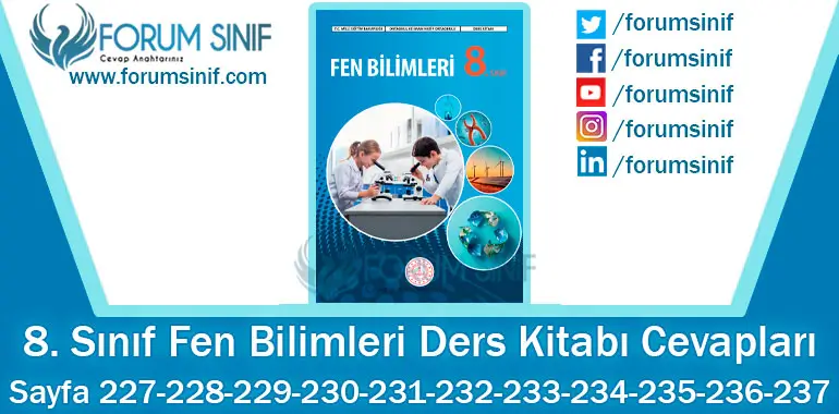 8. Sınıf Fen Bilimleri Ders Kitabı Sayfa 227-228-229-230-231-232-233-234-235-236-237. Cevapları MEB Yayınları 8. Sınıf Fen Bilimleri Ders Kitabı Sayfa 227-228-229-230-231-232-233-234-235-236-237. Cevapları MEB Yayınları