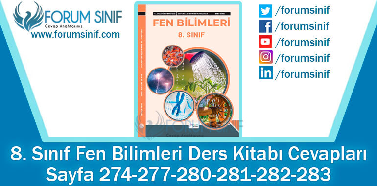 8. Sınıf Fen Bilimleri Ders Kitabı Sayfa 274-277-280-281-282-283. Cevapları Hecce Yayıncılık 8. Sınıf Fen Bilimleri Ders Kitabı Sayfa 274-277-280-281-282-283. Cevapları Hecce Yayıncılık