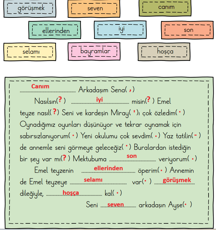 2. Sınıf Türkçe Ders Kitabı Sayfa 174 Cevapları MEB Yayınları 2. Sınıf Türkçe Ders Kitabı Sayfa 174 Cevapları MEB Yayınları