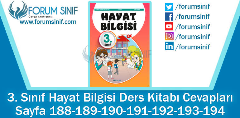 3. Sınıf Hayat Bilgisi Ders Kitabı Sayfa 188-189-190-191-192-193-194. Cevapları SDR İpekyolu Yayıncılık 3. Sınıf Hayat Bilgisi Ders Kitabı Sayfa 188-189-190-191-192-193-194. Cevapları SDR İpekyolu Yayıncılık