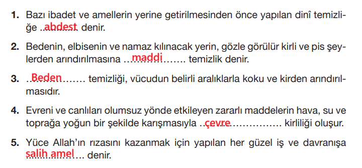 4. Sınıf Din Kültürü Ders Kitabı Sayfa 120 Cevapları MEB Yayınları