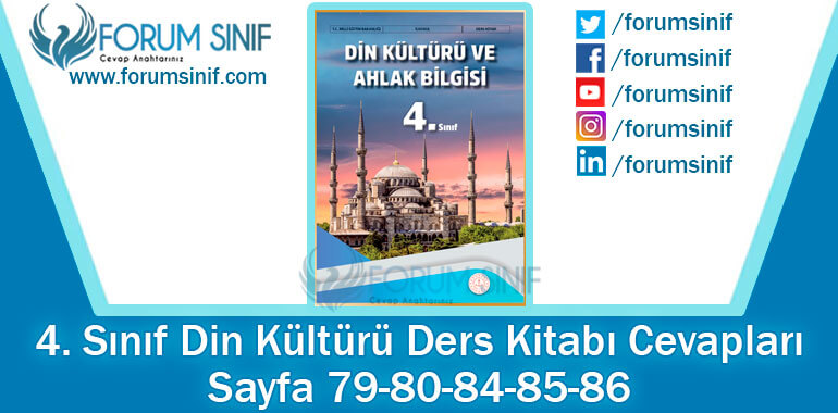 4. Sınıf Din Kültürü Ders Kitabı Sayfa 79-80-84-85-86. Cevapları MEB Yayınları