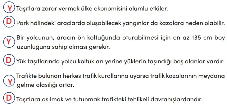 4. Sınıf Trafik Güvenliği Ders Kitabı Sayfa 55 Cevapları MEB Yayınları 4. Sınıf Trafik Güvenliği Ders Kitabı Sayfa 55 Cevapları MEB Yayınları