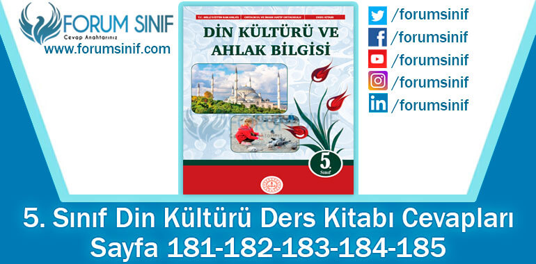 5. Sınıf Din Kültürü Ders Kitabı Sayfa 181-182-183-184-185. Cevapları MEB Yayınları