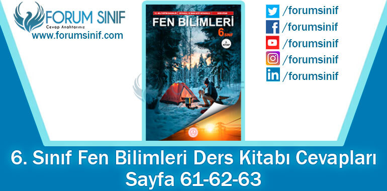 6. Sınıf Fen Bilimleri Ders Kitabı 61-62-63. Sayfa Cevapları 2. KİTAP