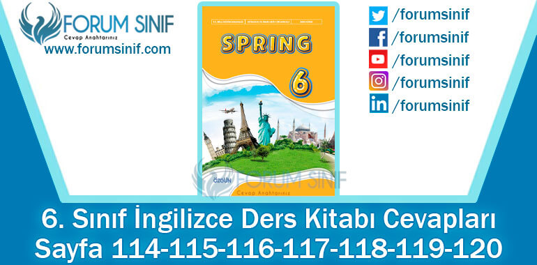 6. Sınıf İngilizce Ders Kitabı 114-115-116-117-118-119-120. Sayfa Cevapları ÖZGÜN Yayıncılık