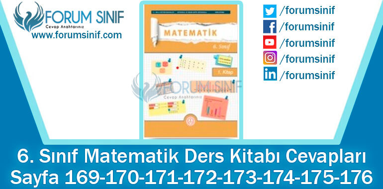 6. Sınıf Matematik Ders Kitabı 169-170-171-172-173-174-175-176. Sayfa Cevapları 1. KİTAP 6. Sınıf Matematik Ders Kitabı 169-170-171-172-173-174-175-176. Sayfa Cevapları 1. KİTAP