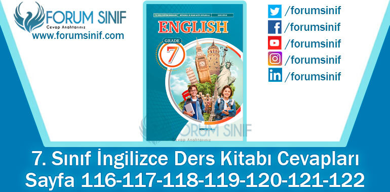 7. Sınıf İngilizce Ders Kitabı 116-117-118-119-120-121-122. Sayfa Cevapları SDR İpekyolu Yayıncılık 7. Sınıf İngilizce Ders Kitabı 116-117-118-119-120-121-122. Sayfa Cevapları SDR İpekyolu Yayıncılık