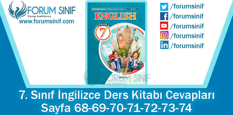 7. Sınıf İngilizce Ders Kitabı 68-69-70-71-72-73-74. Sayfa Cevapları SDR İpekyolu Yayıncılık 7. Sınıf İngilizce Ders Kitabı 68-69-70-71-72-73-74. Sayfa Cevapları SDR İpekyolu Yayıncılık