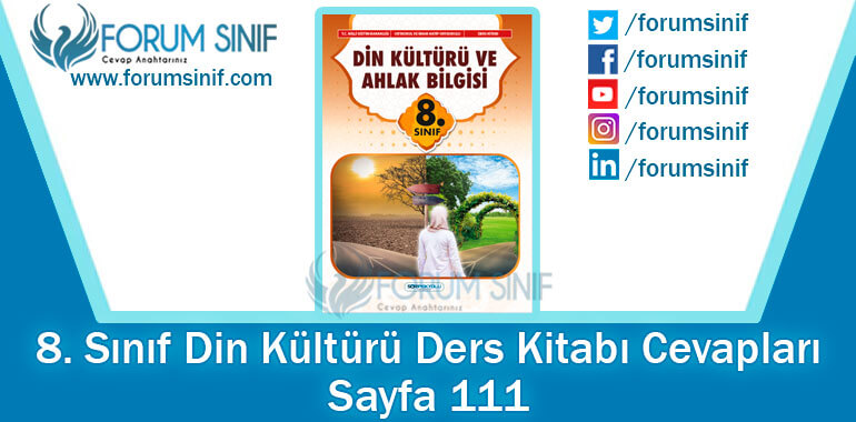 8. Sınıf Din Kültürü Ders Kitabı 111. Sayfa Cevapları SDR İpekyolu Yayıncılık
