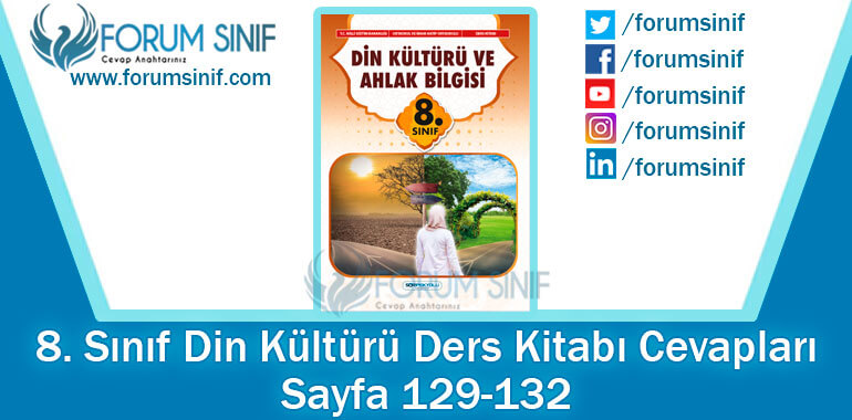 8. Sınıf Din Kültürü Ders Kitabı 129-132. Sayfa Cevapları SDR İpekyolu Yayıncılık