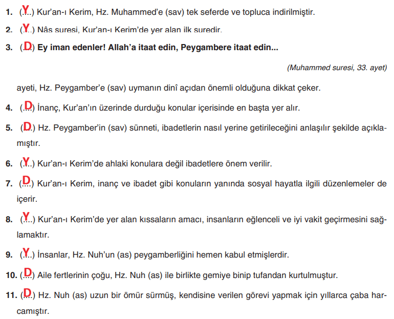 8. Sınıf Din Kültürü Ders Kitabı Sayfa 134 Cevapları SDR İpekyolu Yayıncılık