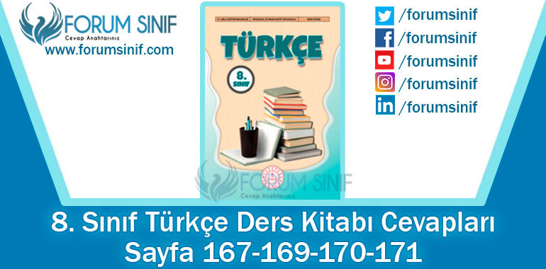 8. Sınıf Türkçe Ders Kitabı Sayfa 167-169-170-171. Cevapları MEB Yayınları