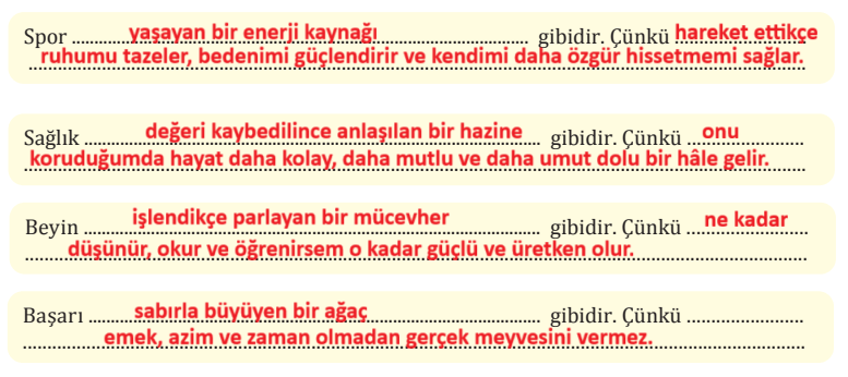 8. Sınıf Türkçe Ders Kitabı Sayfa 203 Cevapları MEB Yayınları