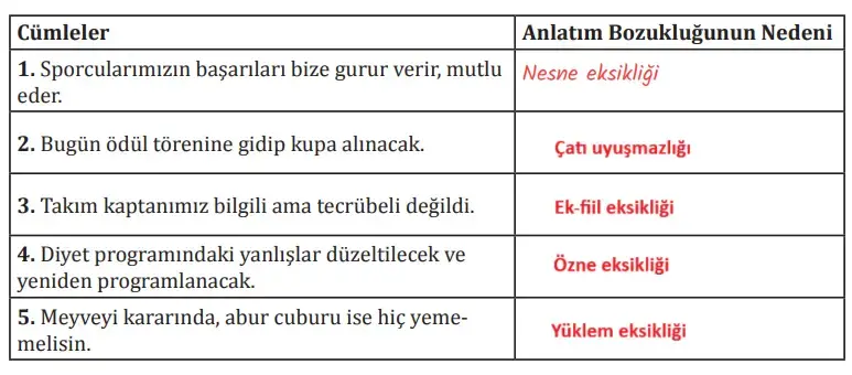 8. Sınıf Türkçe Ders Kitabı Sayfa 211 Cevapları MEB Yayınları