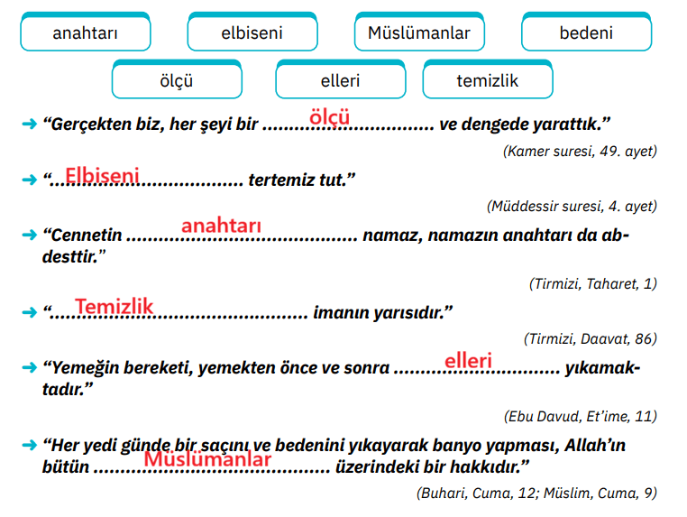4. Sınıf Din Kültürü Ders Kitabı Sayfa 134 Cevapları SDR İpekyolu Yayıncılık
