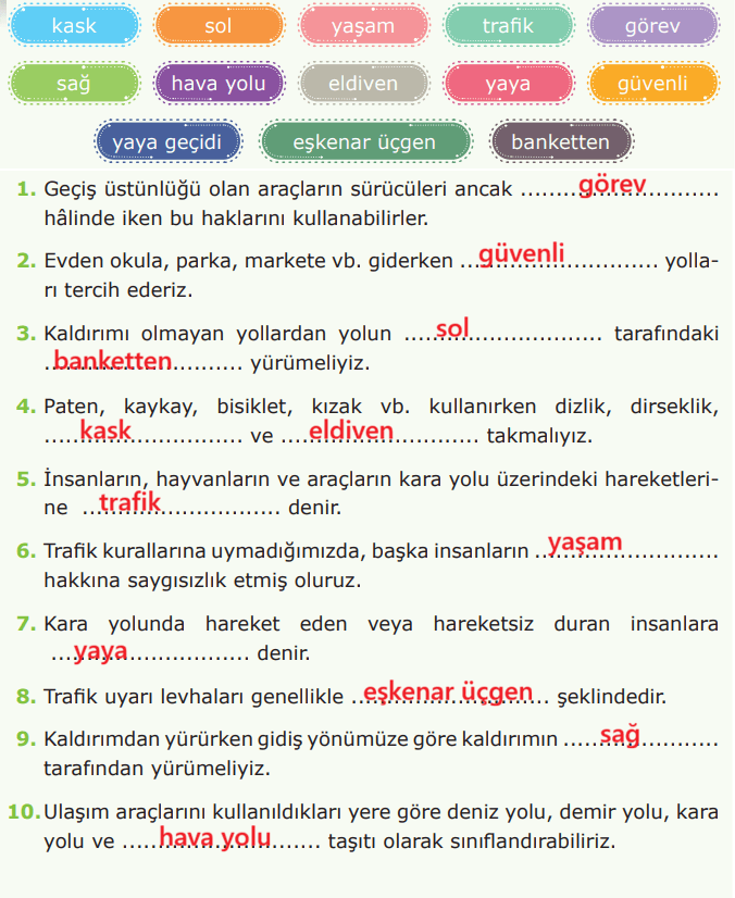 4. Sınıf Trafik Güvenliği Ders Kitabı Sayfa 29 Cevapları Anka Yayınevi 4. Sınıf Trafik Güvenliği Ders Kitabı Sayfa 29 Cevapları Anka Yayınevi