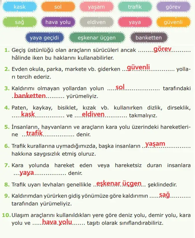 4. Sınıf Trafik Güvenliği Ders Kitabı Sayfa 29 Cevapları Anka Yayınevi 4. Sınıf Trafik Güvenliği Ders Kitabı Sayfa 29 Cevapları Anka Yayınevi