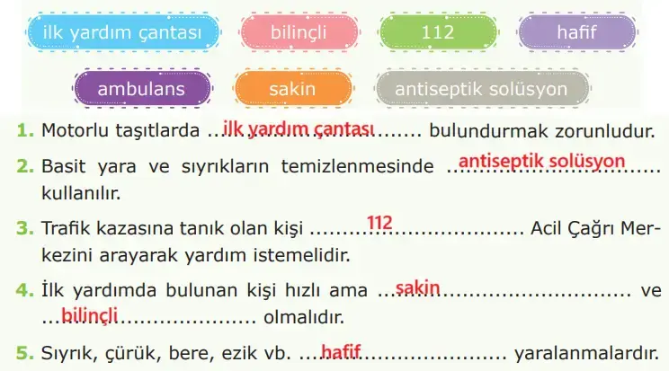 4. Sınıf Trafik Güvenliği Ders Kitabı Sayfa 70 Cevapları Anka Yayınevi 4. Sınıf Trafik Güvenliği Ders Kitabı Sayfa 70 Cevapları Anka Yayınevi