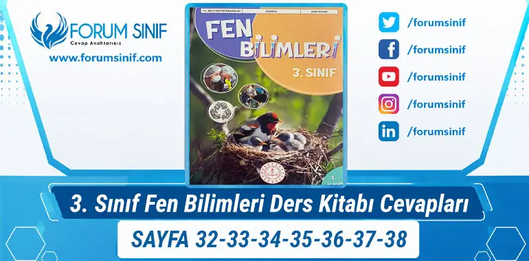 3. Sınıf Fen Bilimleri Ders Kitabı Sayfa 32-33-34-35-36-37-38 Cevapları 1. KİTAP 3. Sınıf Fen Bilimleri Ders Kitabı Sayfa 32-33-34-35-36-37-38 Cevapları 1. KİTAP