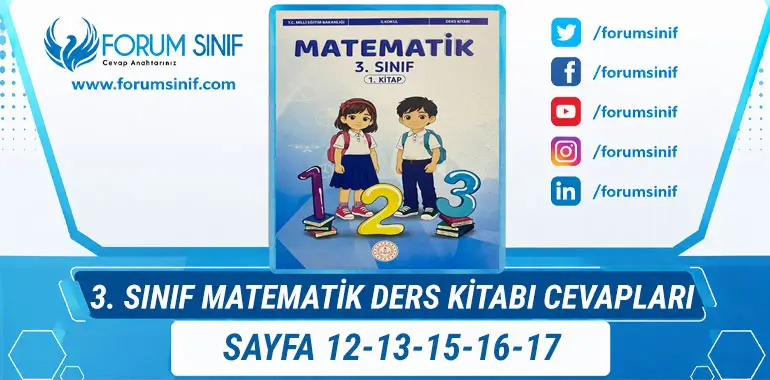 3. Sınıf Matematik Ders Kitabı Sayfa 12-13-15-16-17 Cevapları 1. Kitap