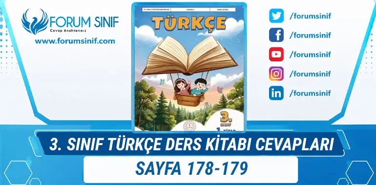 3. Sınıf Türkçe Ders Kitabı Sayfa 178-179 Cevapları 1. Kitap 3. Sınıf Türkçe Ders Kitabı Sayfa 178-179 Cevapları 1. Kitap